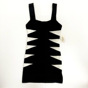 Forever 21 Sleeveless Bodycon Cocktail Black White Dress NWT